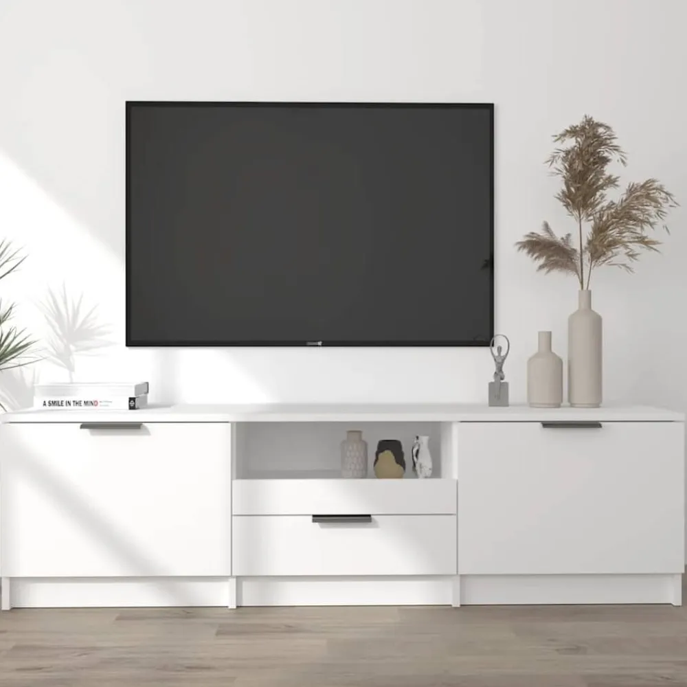 vidaXL Mueble de TV 140x35x40 cm madera de ingeniería Blanco