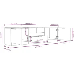 vidaXL Mueble de TV 140x35x40 cm madera de ingeniería Blanco