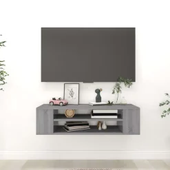 vidaXL Mueble de TV colgante madera contrachapada gris 100x30x26,5 cm Gris sonoma Hot