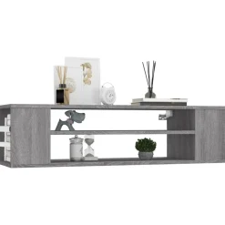 vidaXL Mueble de TV colgante madera contrachapada gris 100x30x26,5 cm Gris sonoma Hot
