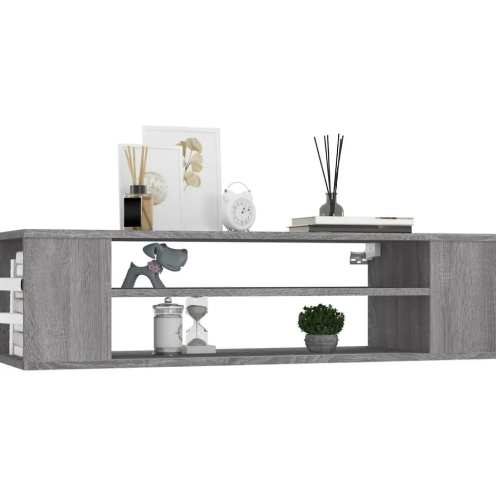 vidaXL Mueble de TV colgante madera contrachapada gris 100x30x26,5 cm Gris sonoma Hot