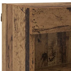 vidaXL Mueble de TV con cajón 8 pcs Cristal Madera envejecida Best