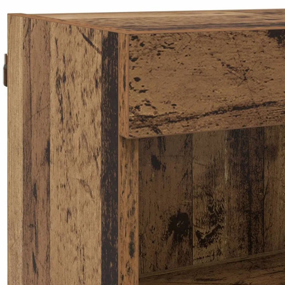 vidaXL Mueble de TV con cajón 8 pcs Cristal Madera envejecida Best