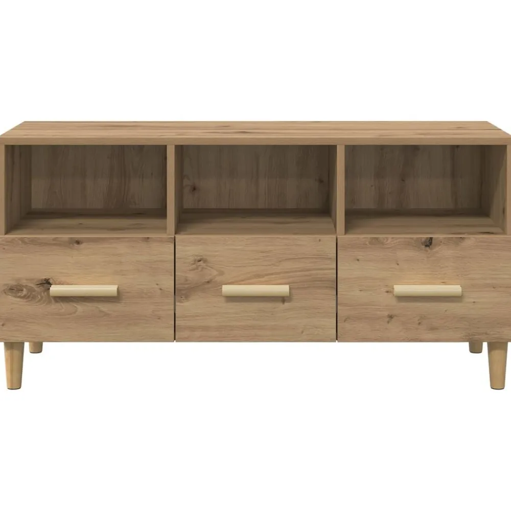 vidaXL Mueble de TV con cajón Roble Artesanal 102 x 36 x 50 cm Roble artisan Discount