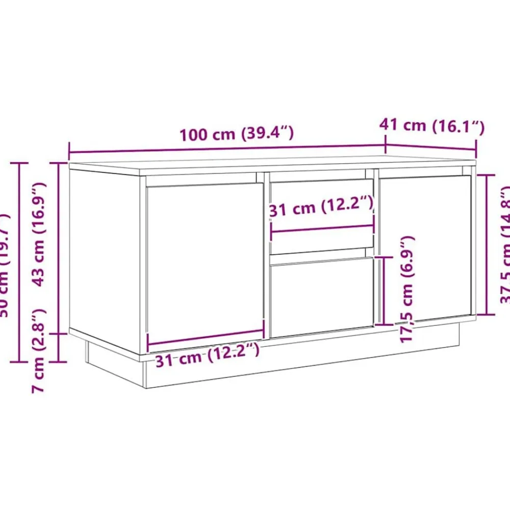 vidaXL Muebles Tv-Mueble de TV con luces LED 100x41x50 cm