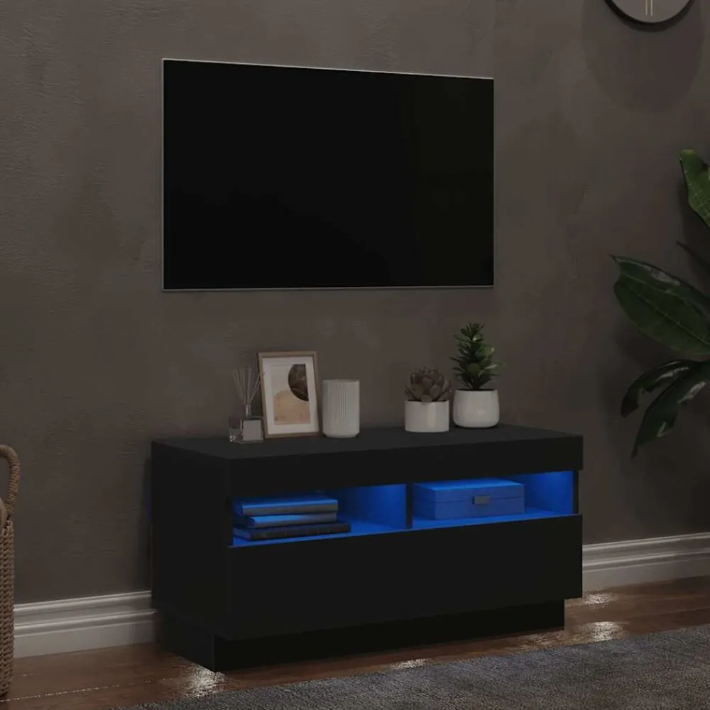 vidaXL Muebles Tv-Mueble de TV con luces LED 80x35x40 cm