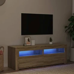 vidaXL Mueble de TV con luces LED 120x35x40 cm Roble Sonoma Outlet