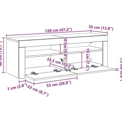vidaXL Mueble de TV con luces LED 120x35x40 cm Roble Sonoma Outlet