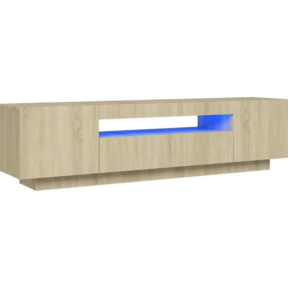 vidaXL Muebles Tv-Mueble de TV con luces LED 160x35x40 cm