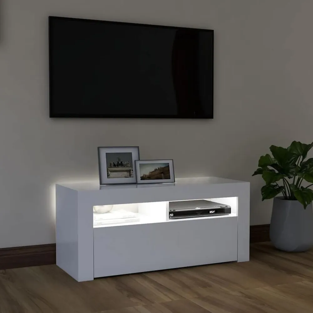 vidaXL Muebles Tv-Mueble de TV con luces LED 90x35x40 cm
