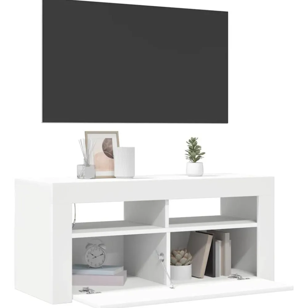 vidaXL Muebles Tv-Mueble de TV con luces LED 90x35x40 cm