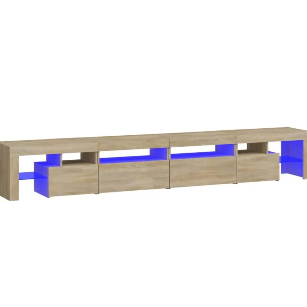 vidaXL Muebles Tv-Mueble de TV con luces LED 260x36,5x40 cm