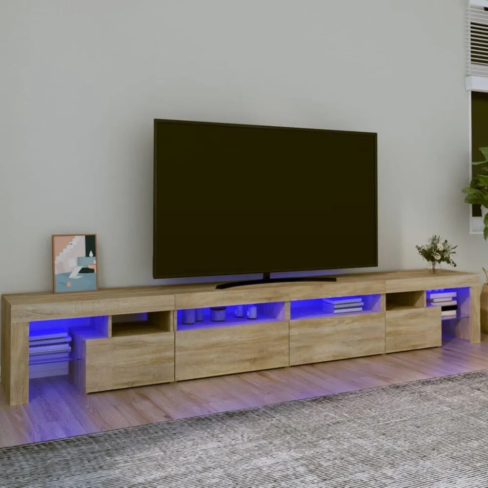 vidaXL Muebles Tv-Mueble de TV con luces LED 260x36,5x40 cm