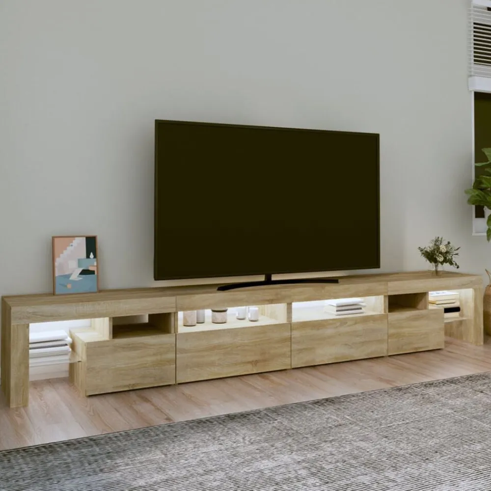vidaXL Muebles Tv-Mueble de TV con luces LED 260x36,5x40 cm