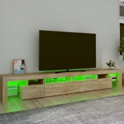 vidaXL Muebles Tv-Mueble de TV con luces LED 260x36,5x40 cm