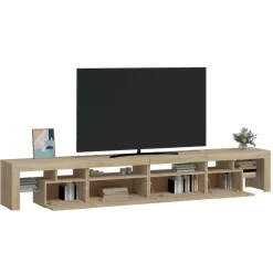 vidaXL Muebles Tv-Mueble de TV con luces LED 260x36,5x40 cm