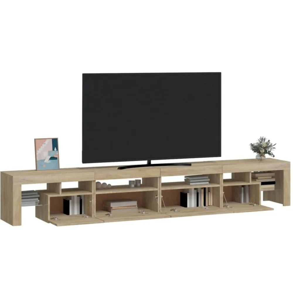 vidaXL Muebles Tv-Mueble de TV con luces LED 260x36,5x40 cm