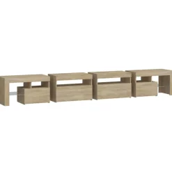 vidaXL Muebles Tv-Mueble de TV con luces LED 260x36,5x40 cm