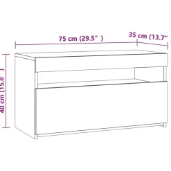 vidaXL Muebles Tv-Mueble de TV con luces LED 75x35x40 cm