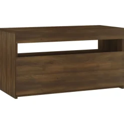 vidaXL Muebles Tv-Mueble de TV con luces LED roble marrón 75x35x40 cm