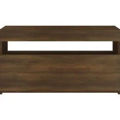 vidaXL Muebles Tv-Mueble de TV con luces LED roble marrón 75x35x40 cm