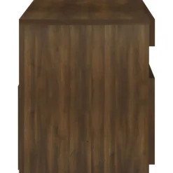 vidaXL Muebles Tv-Mueble de TV con luces LED roble marrón 75x35x40 cm
