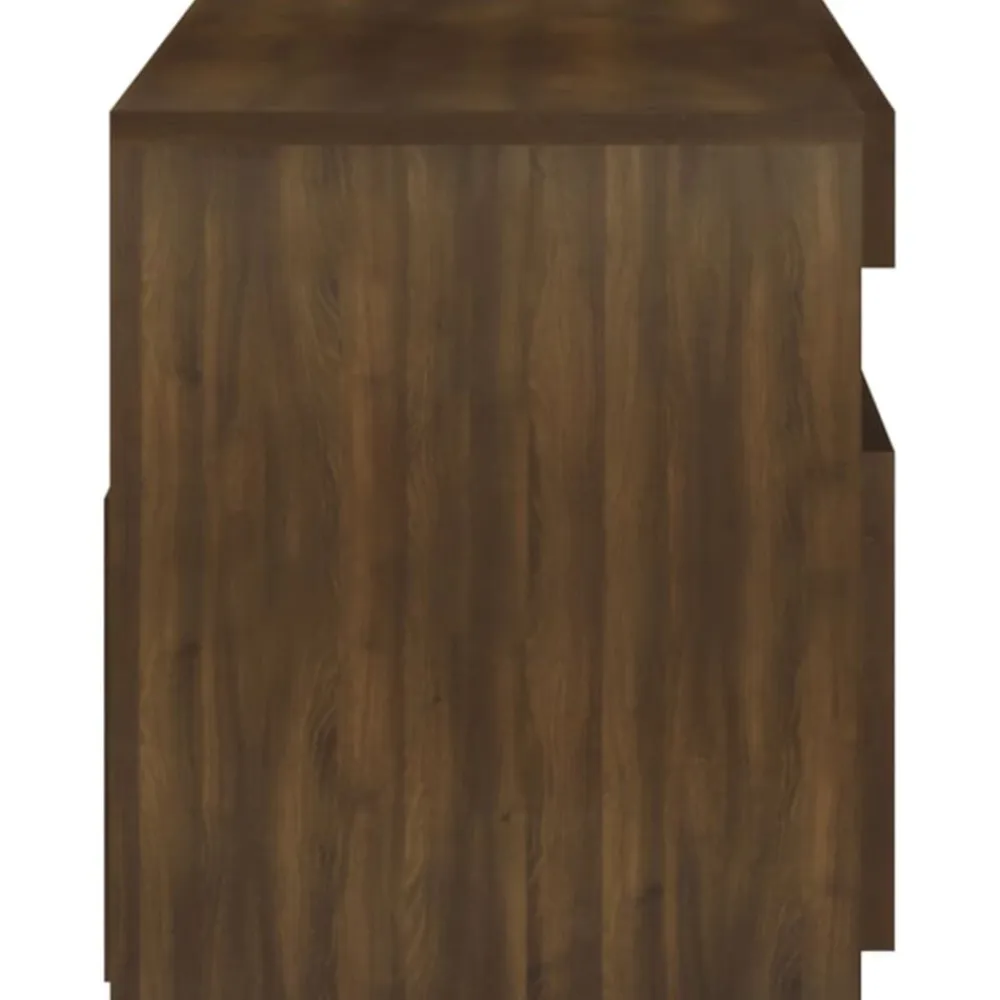 vidaXL Muebles Tv-Mueble de TV con luces LED roble marrón 75x35x40 cm