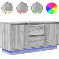 vidaXL Mueble de TV con luces LED Sonoma gris 100x41x50 cm Gris sonoma New