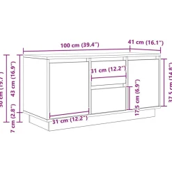 vidaXL Mueble de TV con luces LED Sonoma gris 100x41x50 cm Gris sonoma New