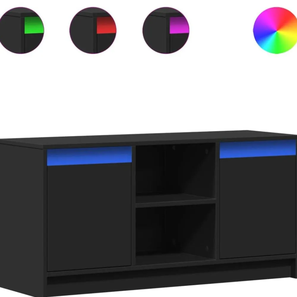 vidaXL Muebles Tv-Mueble de TV con LED madera de ingeniería 100x34x50 cm