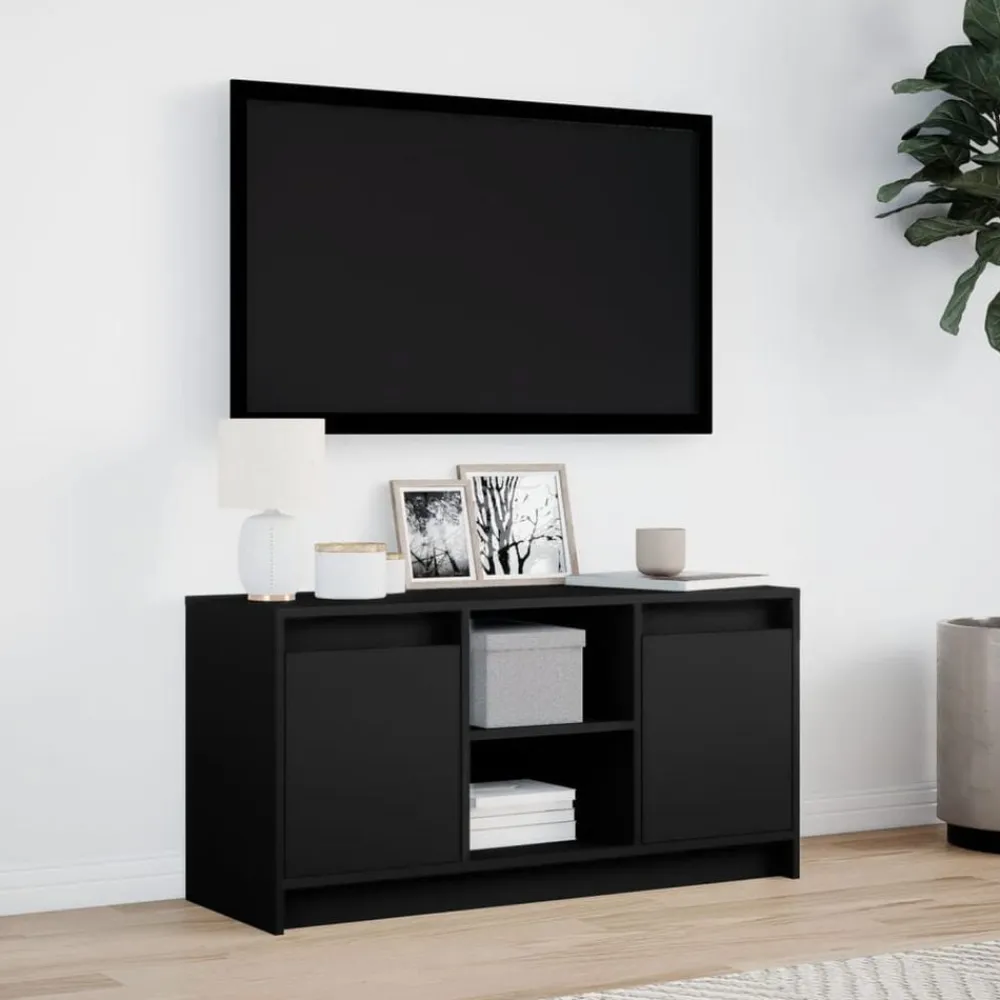 vidaXL Muebles Tv-Mueble de TV con LED madera de ingeniería 100x34x50 cm
