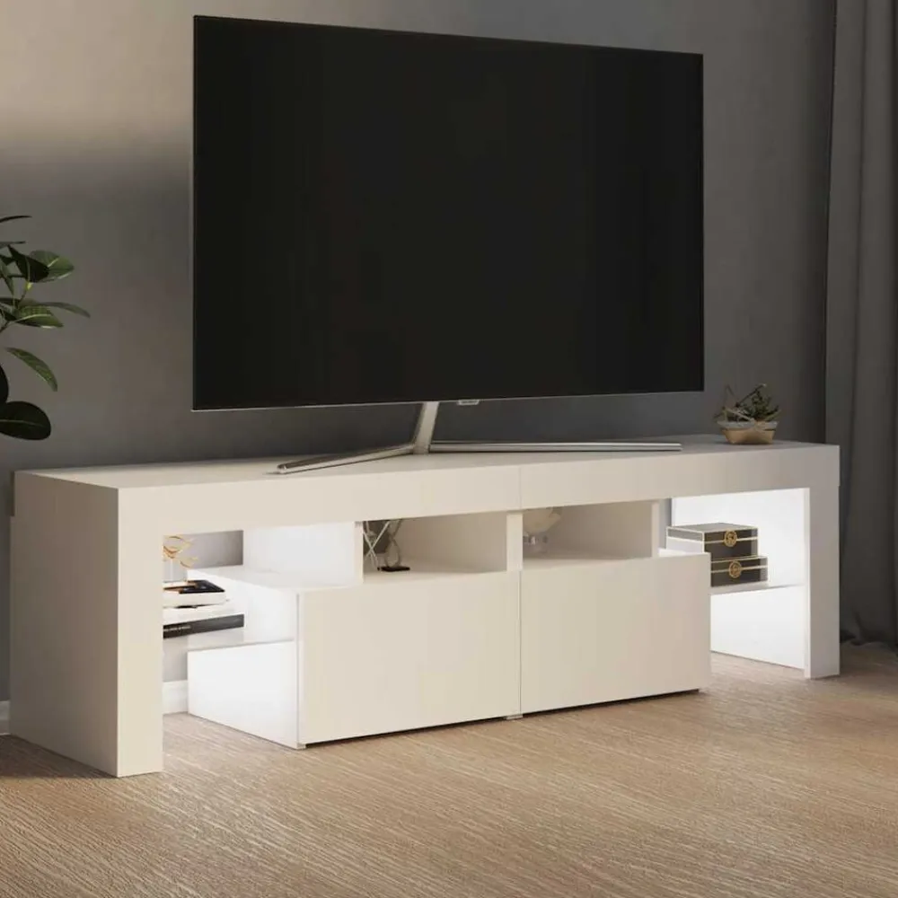 vidaXL Muebles Tv-Mueble de TV con luces LED 140x36,6x40 cm