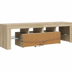 vidaXL Muebles Tv-Mueble de TV con luces LED color 140x36,5x40 cm