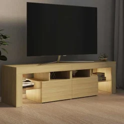 vidaXL Muebles Tv-Mueble de TV con luces LED color 140x36,5x40 cm