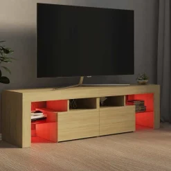 vidaXL Muebles Tv-Mueble de TV con luces LED color 140x36,5x40 cm