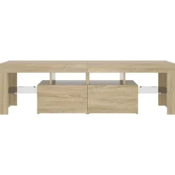 vidaXL Muebles Tv-Mueble de TV con luces LED color 140x36,5x40 cm