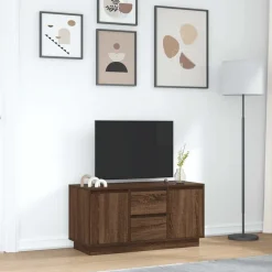 vidaXL Mueble de TV con luces LED roble marrón 100x41x50 cm Marr&oacute;n roble Sale