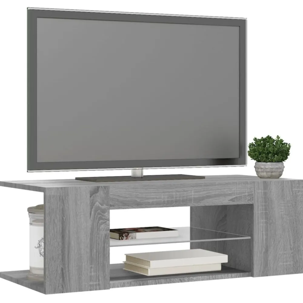 vidaXL Muebles Tv-Mueble de TV con luces LED 90x39x30 cm
