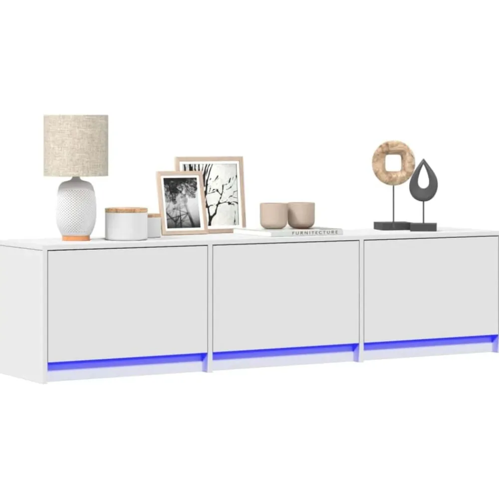 vidaXL Muebles Tv-Mueble de TV con LED 165 x 34 x 40 cm Madera de ingeniería