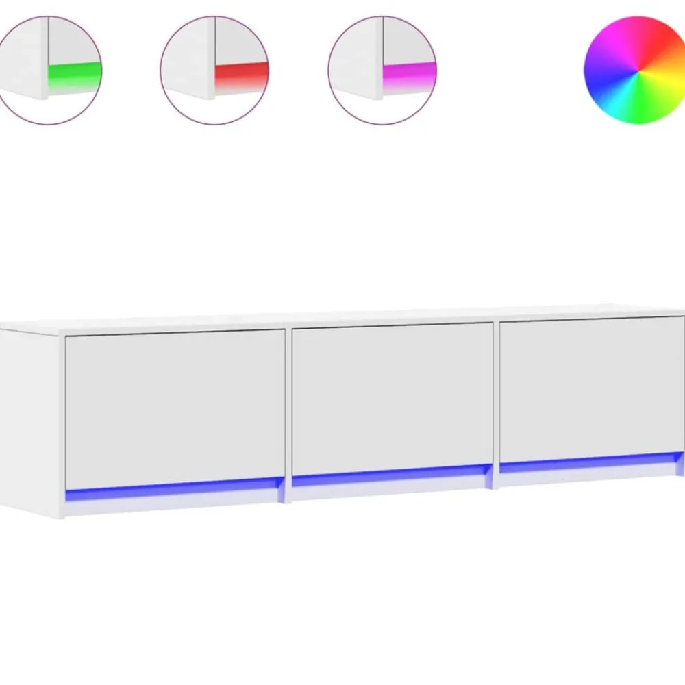 vidaXL Muebles Tv-Mueble de TV con LED 165 x 34 x 40 cm Madera de ingeniería
