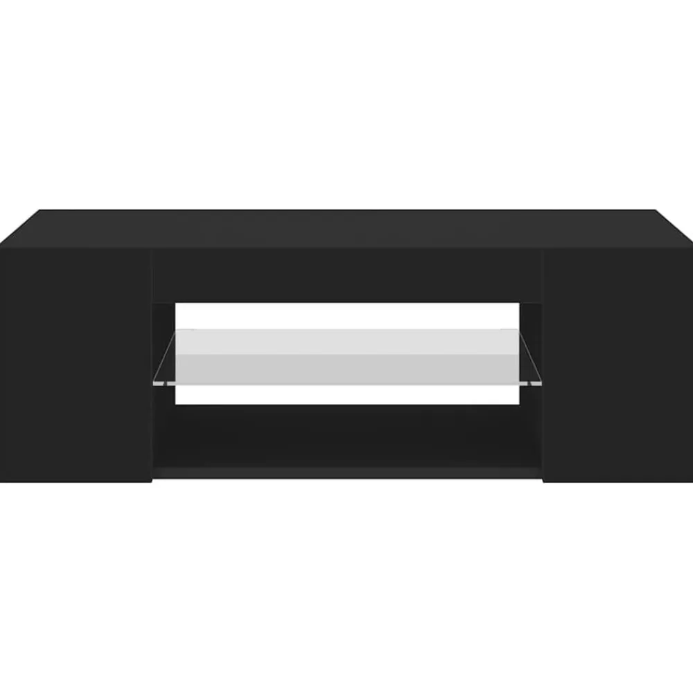 vidaXL Mueble de TV con luces LED 90x39x30 cm Negro Clearance