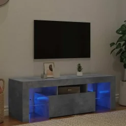 vidaXL Mueble de TV con luces LED gris hormigón 120x35x40 cm Gris hormig&oacute;n Sale