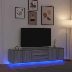 vidaXL Muebles Tv-Mueble de TV con luces LED madera vieja 100x41x50 cm