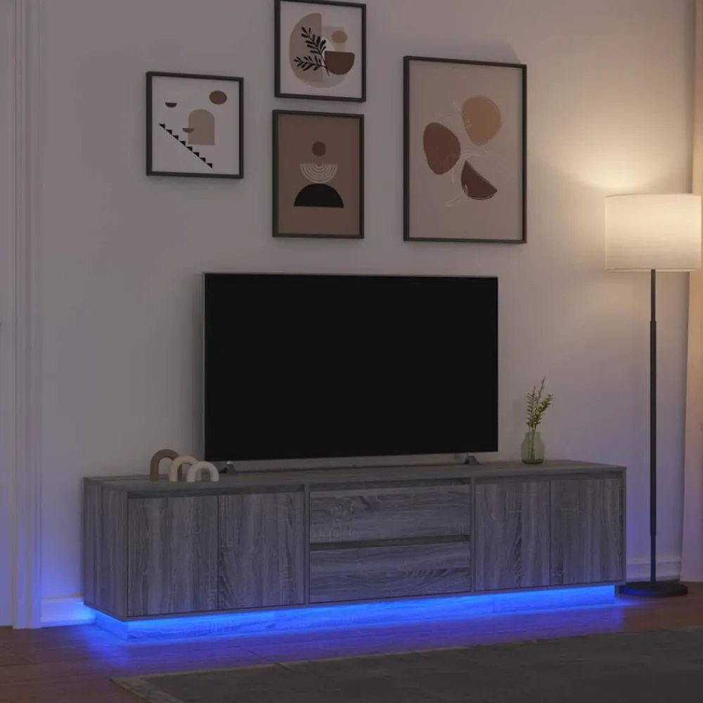 vidaXL Muebles Tv-Mueble de TV con luces LED madera vieja 100x41x50 cm