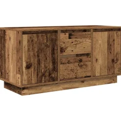 vidaXL Muebles Tv-Mueble de TV con luces LED madera vieja 100x41x50 cm