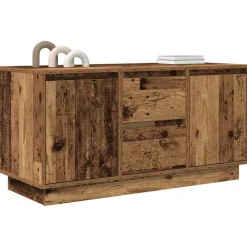 vidaXL Muebles Tv-Mueble de TV con luces LED madera vieja 100x41x50 cm