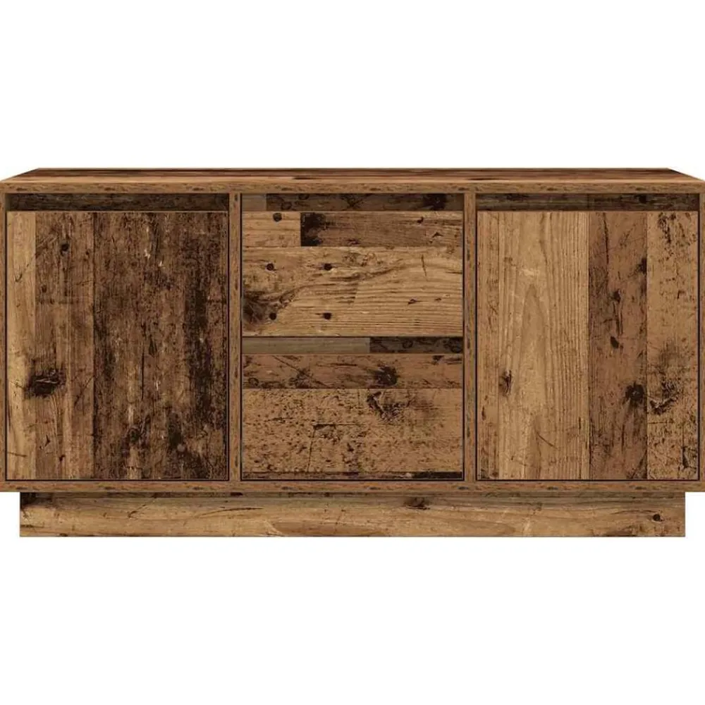 vidaXL Muebles Tv-Mueble de TV con luces LED madera vieja 100x41x50 cm