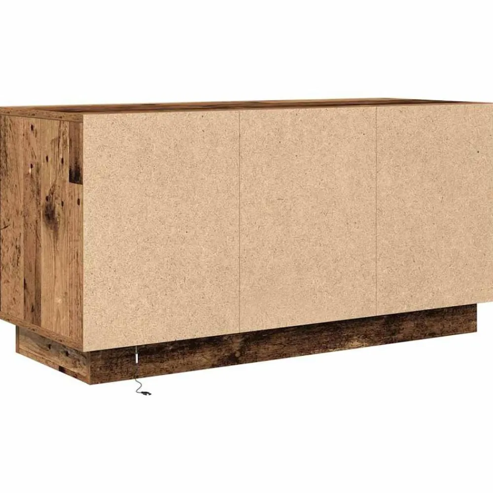 vidaXL Muebles Tv-Mueble de TV con luces LED madera vieja 100x41x50 cm
