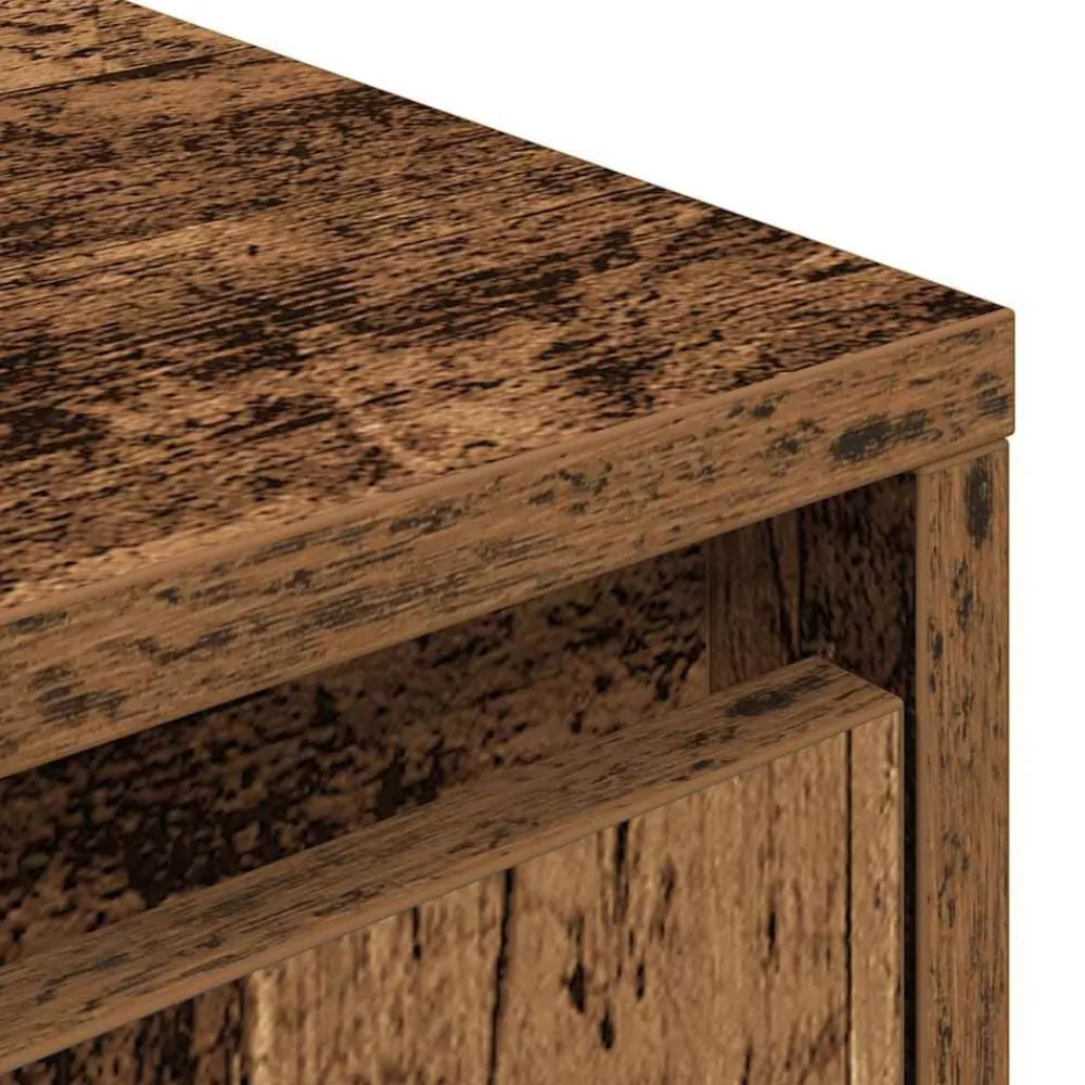 vidaXL Muebles Tv-Mueble de TV con luces LED madera vieja 100x41x50 cm