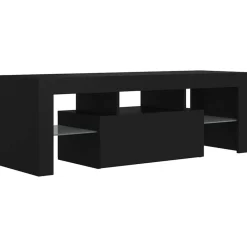 vidaXL Mueble de TV con luces LED 120x35x40 cm Negro Clearance